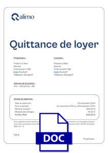 Modèle quittance de loyer gratuit word