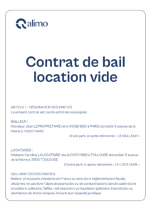 Modèle gratuit contrat de bail location vide/nue 2024