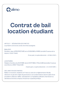 Modèle gratuit contrat de bail location étudiant 2024