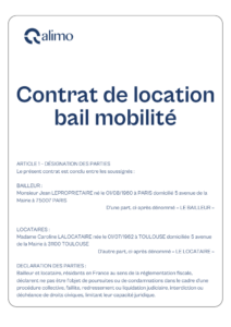 Modèle gratuit contrat de location bail mobilité 2024